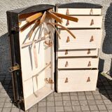 Malle cabine Wardrobe ancienne 1920 Coffre armoire Transatlantique Dressing