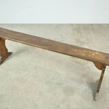 HANDMADE antique wooden French farmhouse bench, 1930s