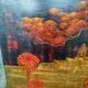 Antique lacquered wooden panel "The Temple of Angkor" 1920