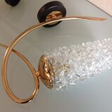 Pair of brass sconces and structured tulip glass 60/70s