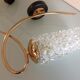 Pair of brass sconces and structured tulip glass 60/70s