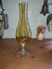 Empoli vase in amber blown glass – Italy, 1960s