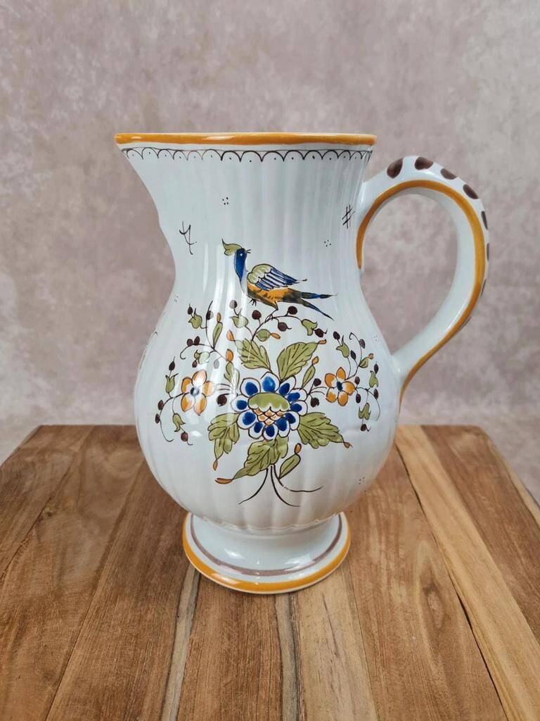 Large jug / earthenware carafe – Moustiers decoration – handmade Yf