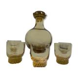Carafe et verres en verre jaune