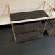 Pair shelves vintage 1960 string chocolate gold - 144 x 58 cm