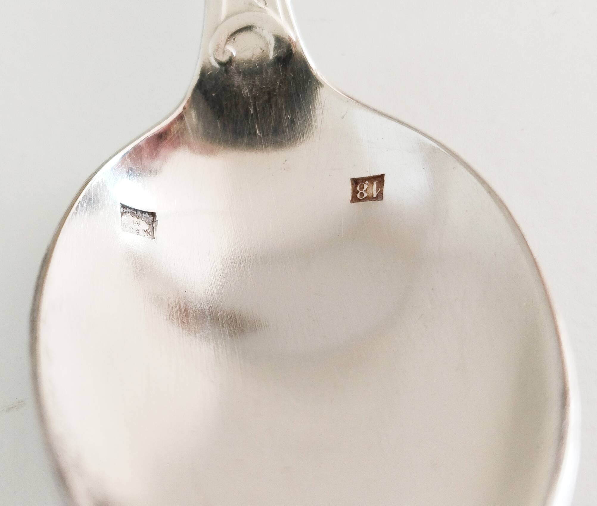Cuillères à dessert en argent  , vintage français