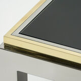 Table basse chrome et laiton 1970