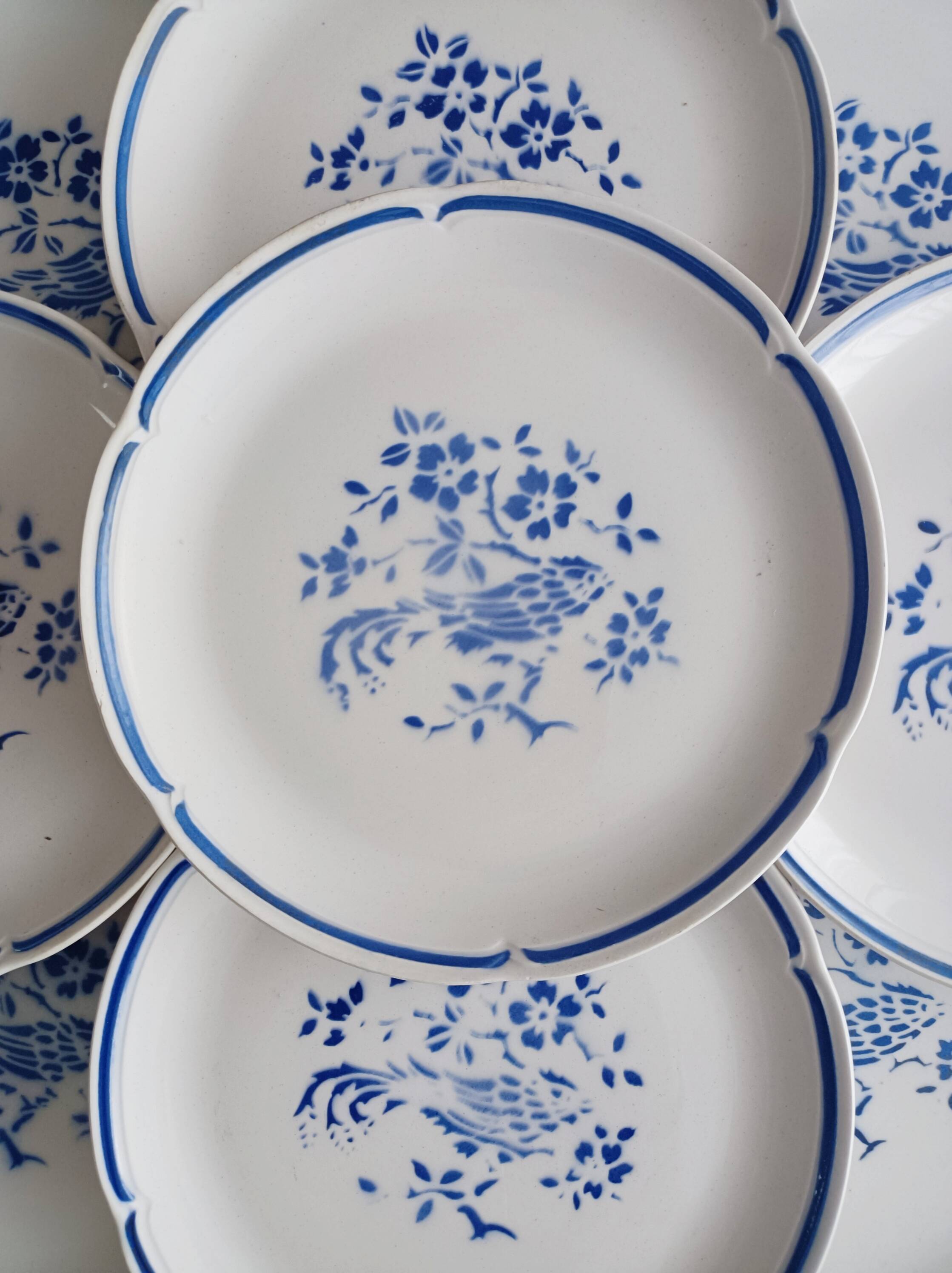 Set of 10 Moulin des Loups dinner plates, Alain