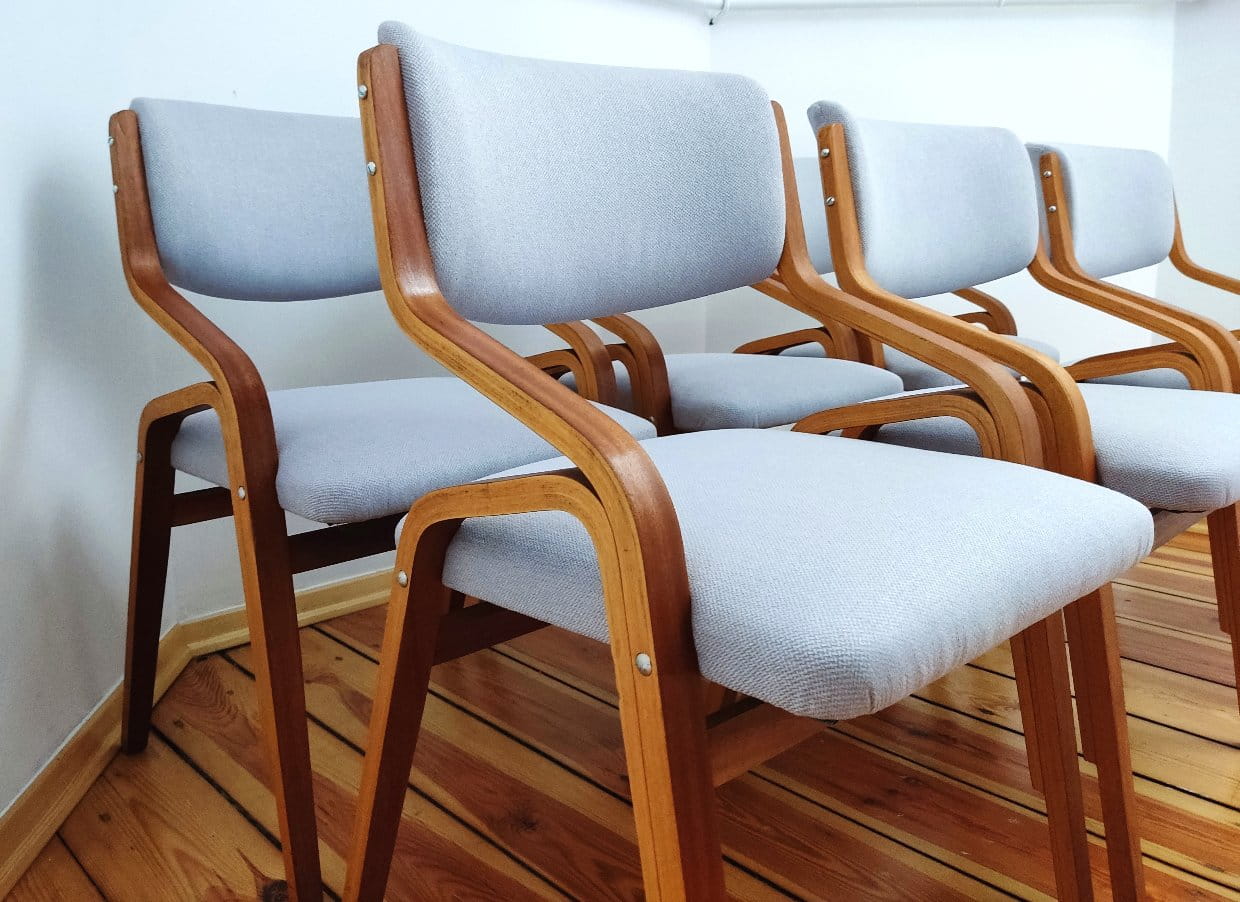 Set of Six Chairs by L. Volák for Dřevopodnik Holešov, Czechoslovakia, 1960s