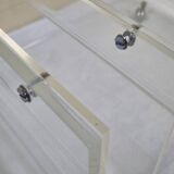 Vintage plexiglass coffee table and magazine rack, 1970s