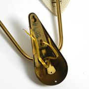 Mid Century Modern brass wall lamp with perforated metal sheet lampshades