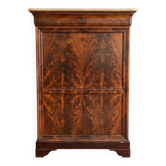 Secrétaire ancien en bois et marbre