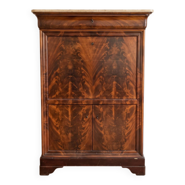Antique wooden and marble secretary