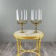 Pair of gilded bronze candelabra with 5 lights, Louis XVI style, 20th century.