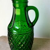 Pichet verre vert à facettes