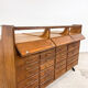 Vintage oak shop jewellery display counter with drawers