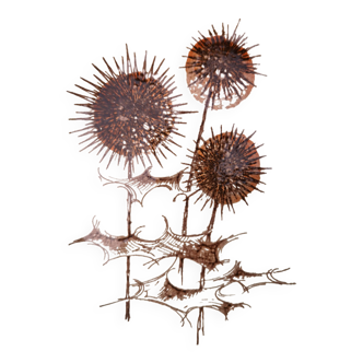 Set of 4 vintage stoneware plates, “Thistles” model