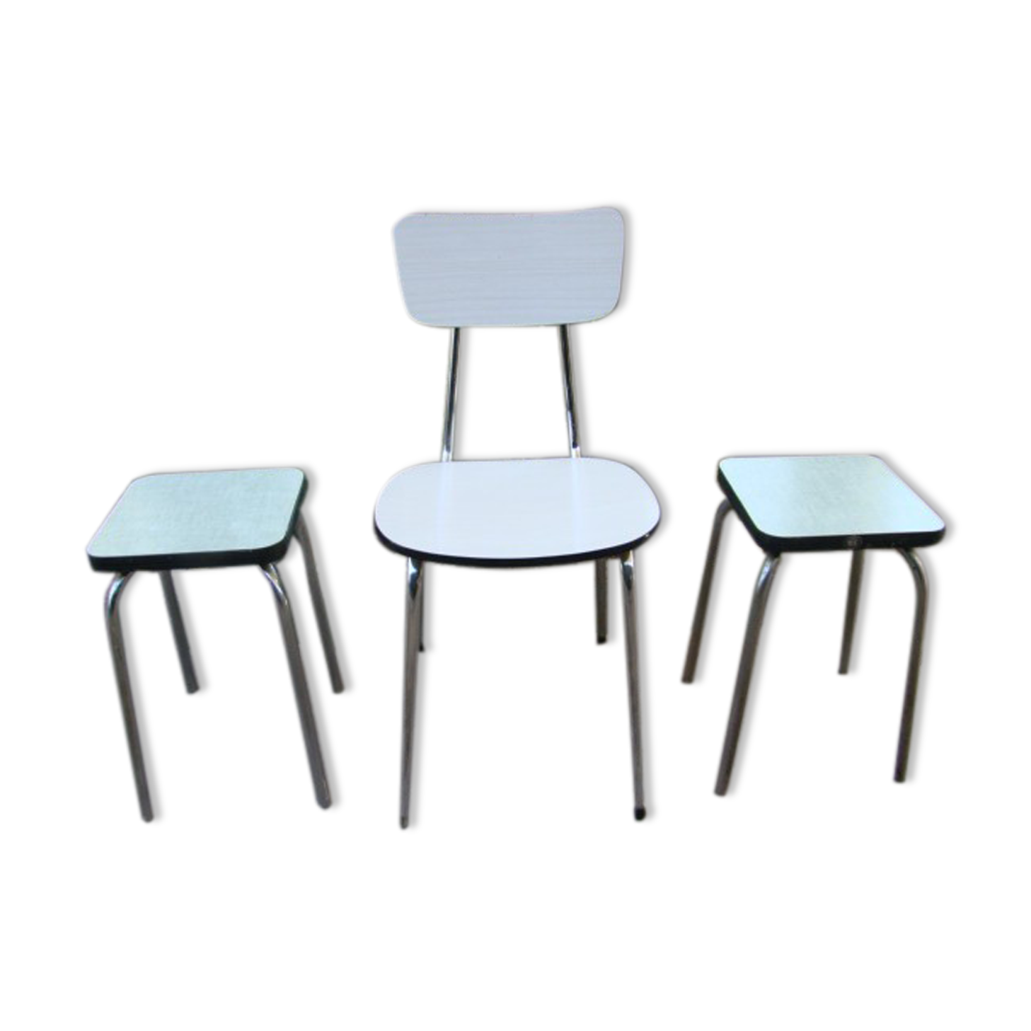 Set chair stools formica vintage 60