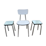 Set chair stools formica vintage 60