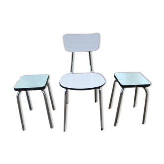 Set chair stools formica vintage 60
