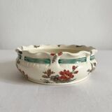 Polychrome ironstone sponge holder bowl Sarreguemines
