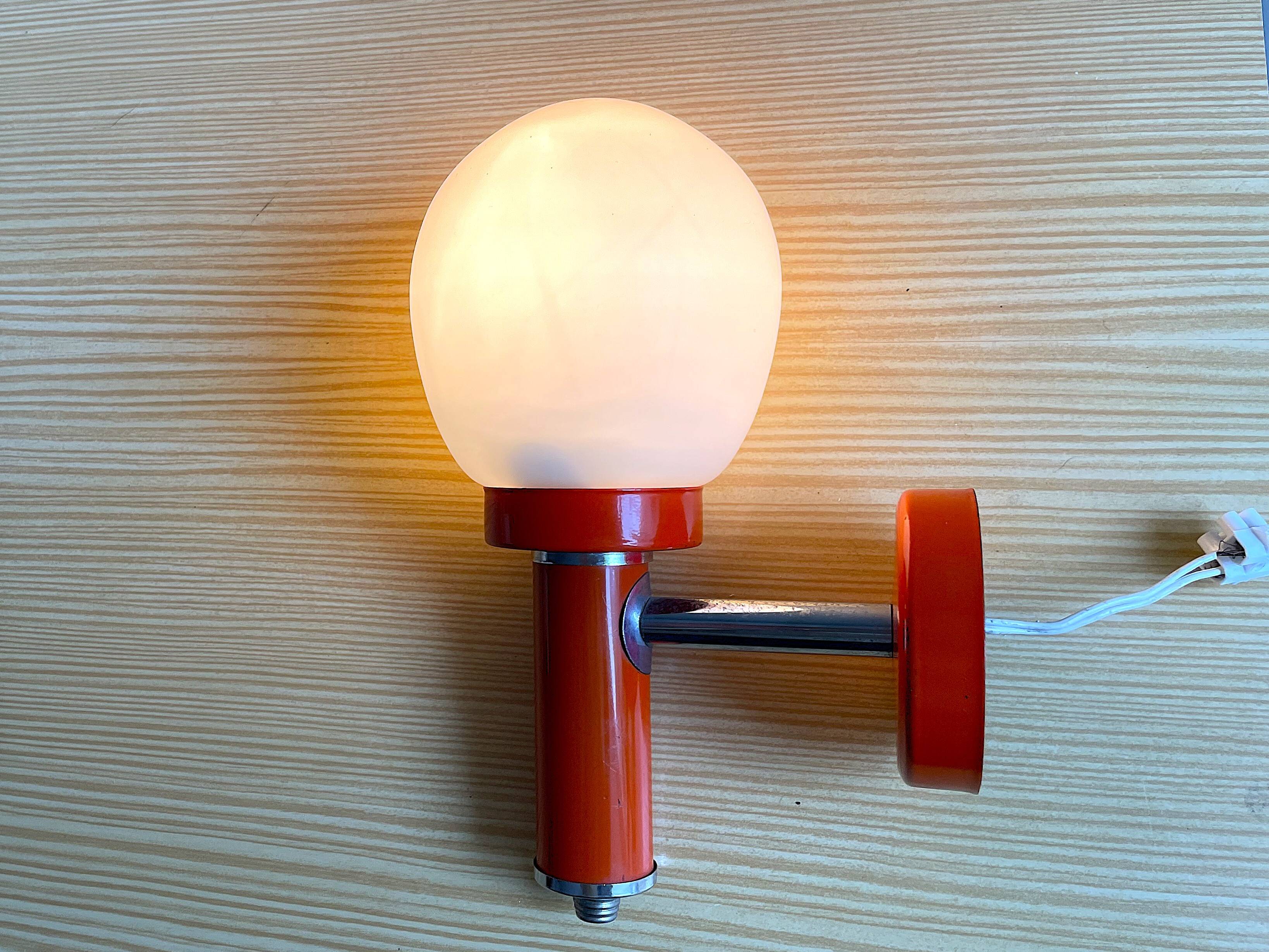 Mid Century orange wall sconce lamp 1970s