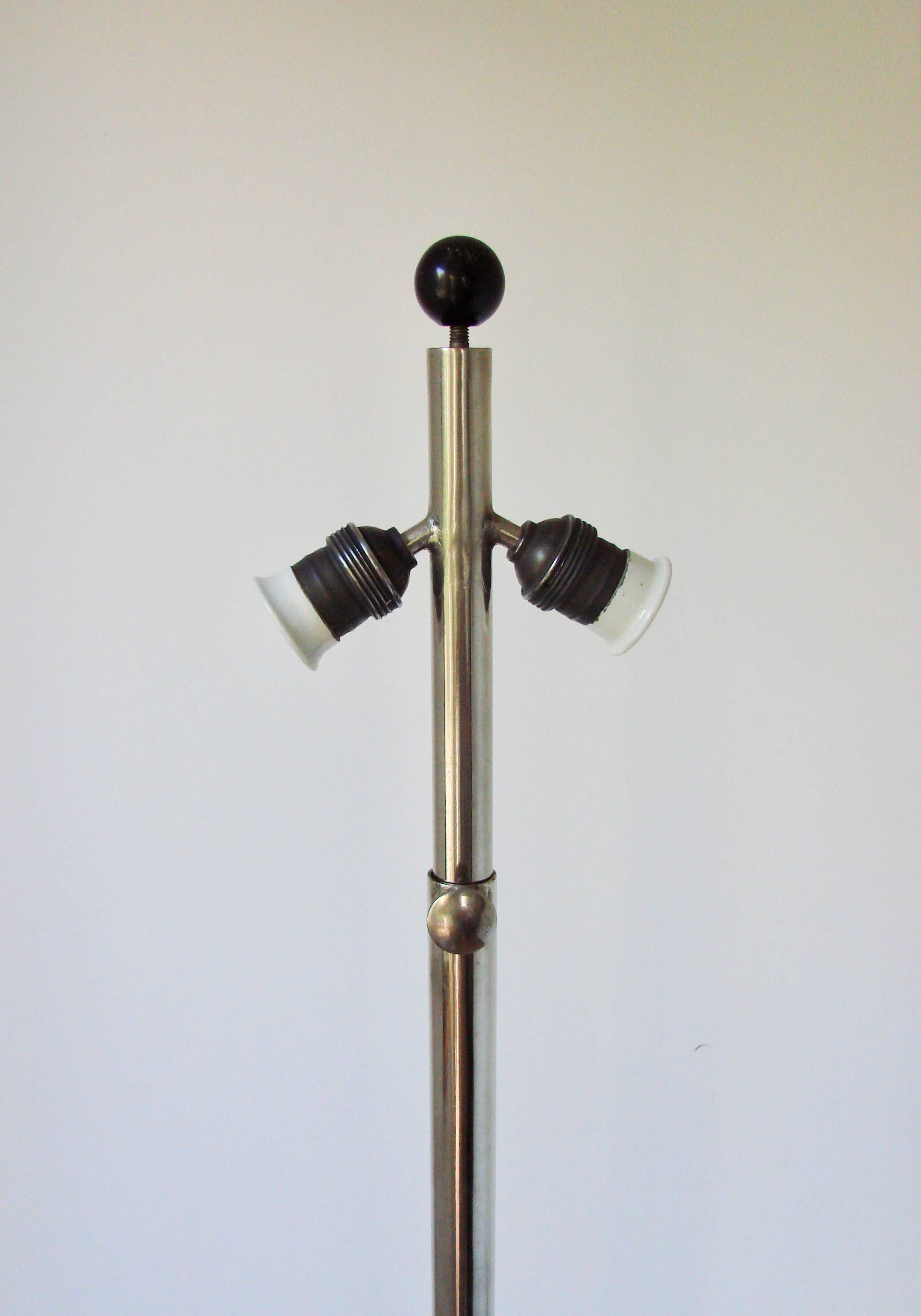 Art Deco floor lamp, 1930s, nickel-plated steel