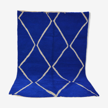 Moroccan berber carpet Beni Ourain blue 285x194cm