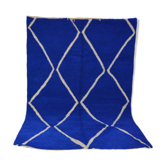 Moroccan berber carpet Beni Ourain blue 285x194cm