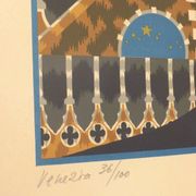 Lithograph Venezia signed J.Picart Le Doux 78cm x 57cm