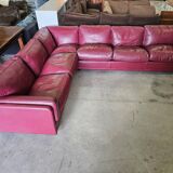 Canapé d'angle modulable Socrates en cuir bordeaux par Poltrona Frau, 1970