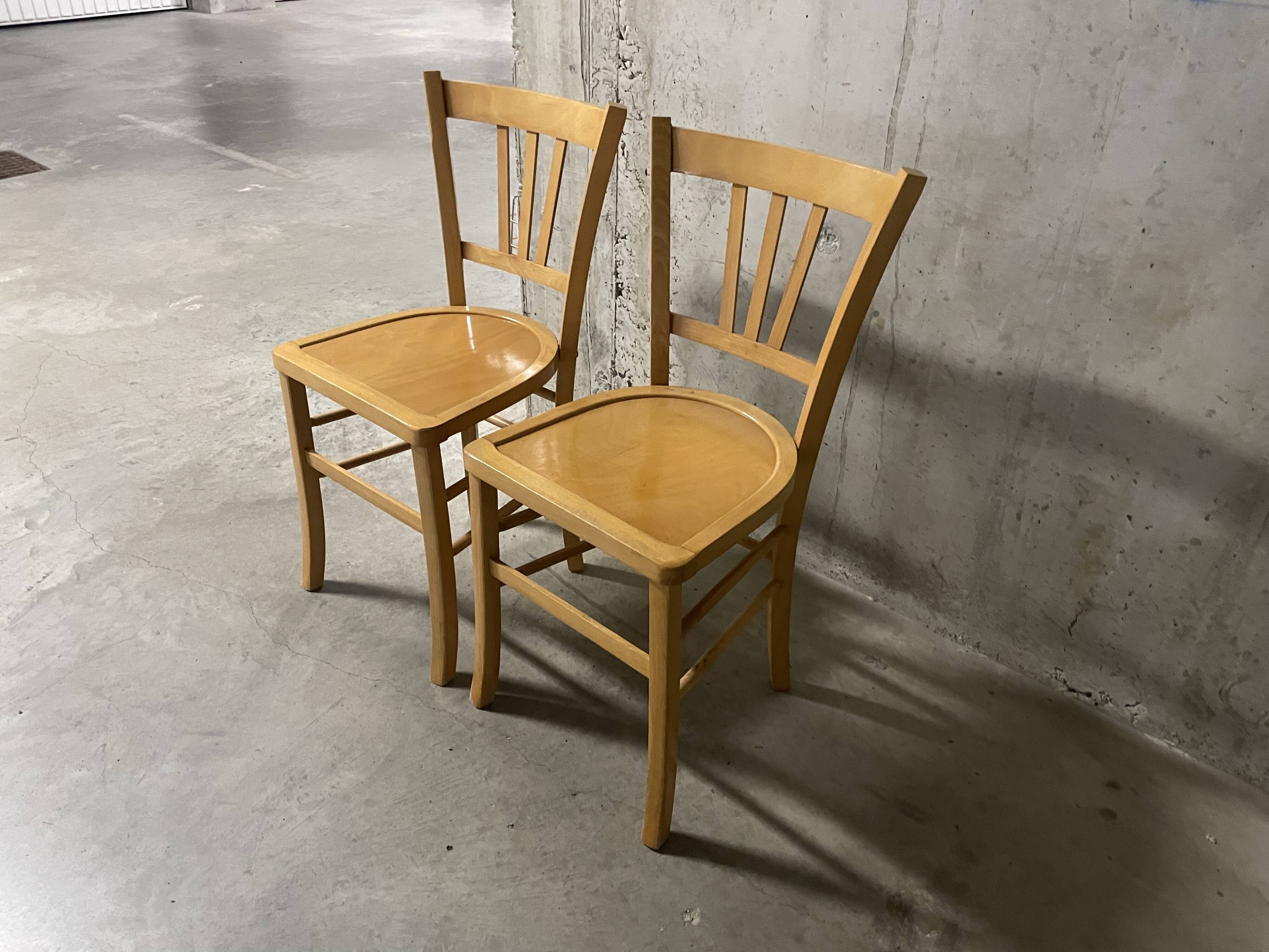 Pair of 1970s bistro chairs