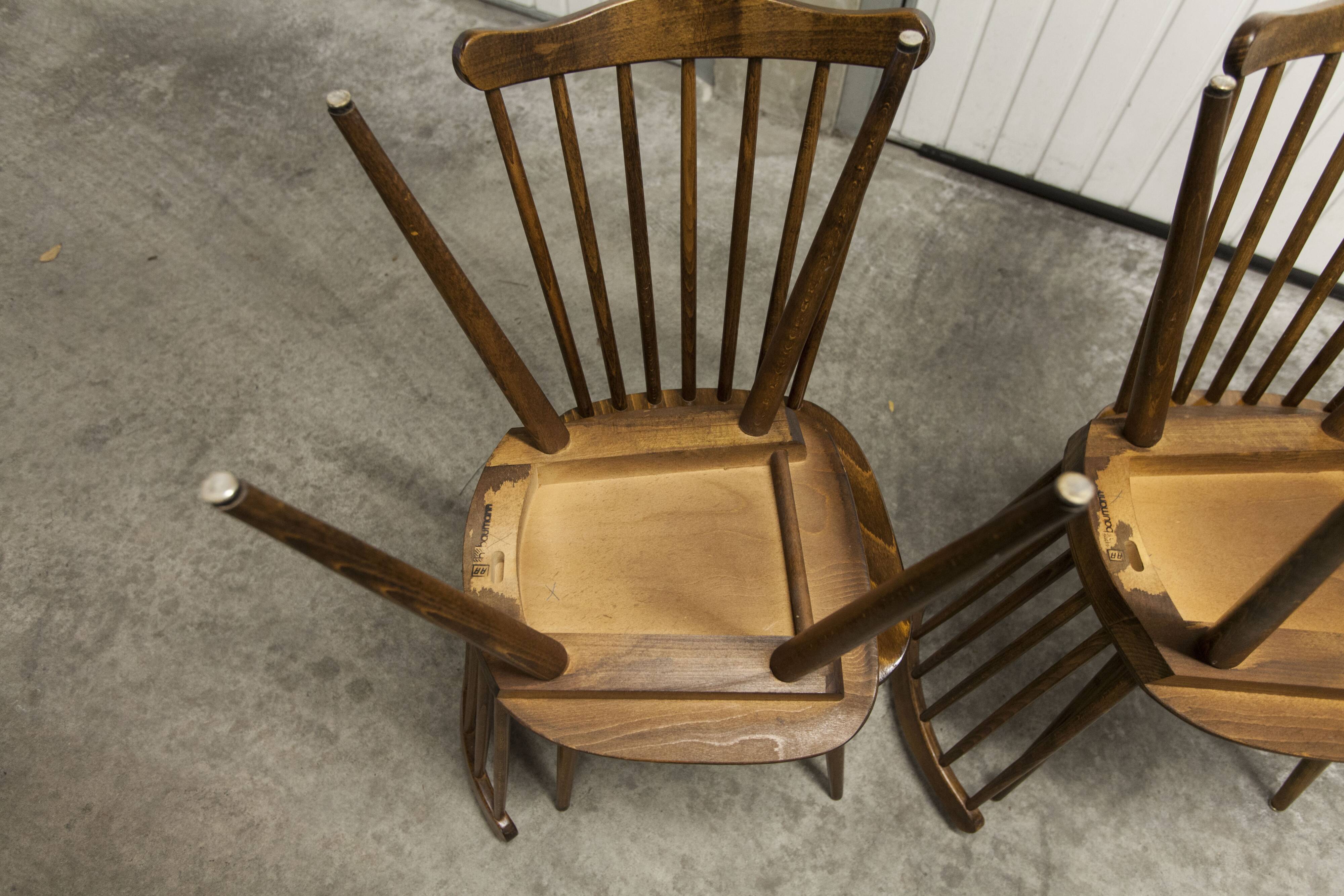 Set of 4 Scandinavian Baumann chairs model Minuet 1980 stamped