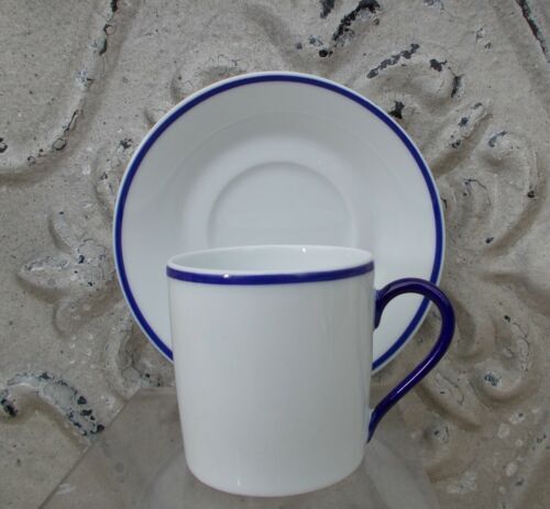 6 cups Haviland Limoges for Rochas blue fillet