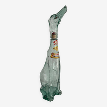 Large model of carafe / bottle empoli model "greyhound" transparent glass years 1983