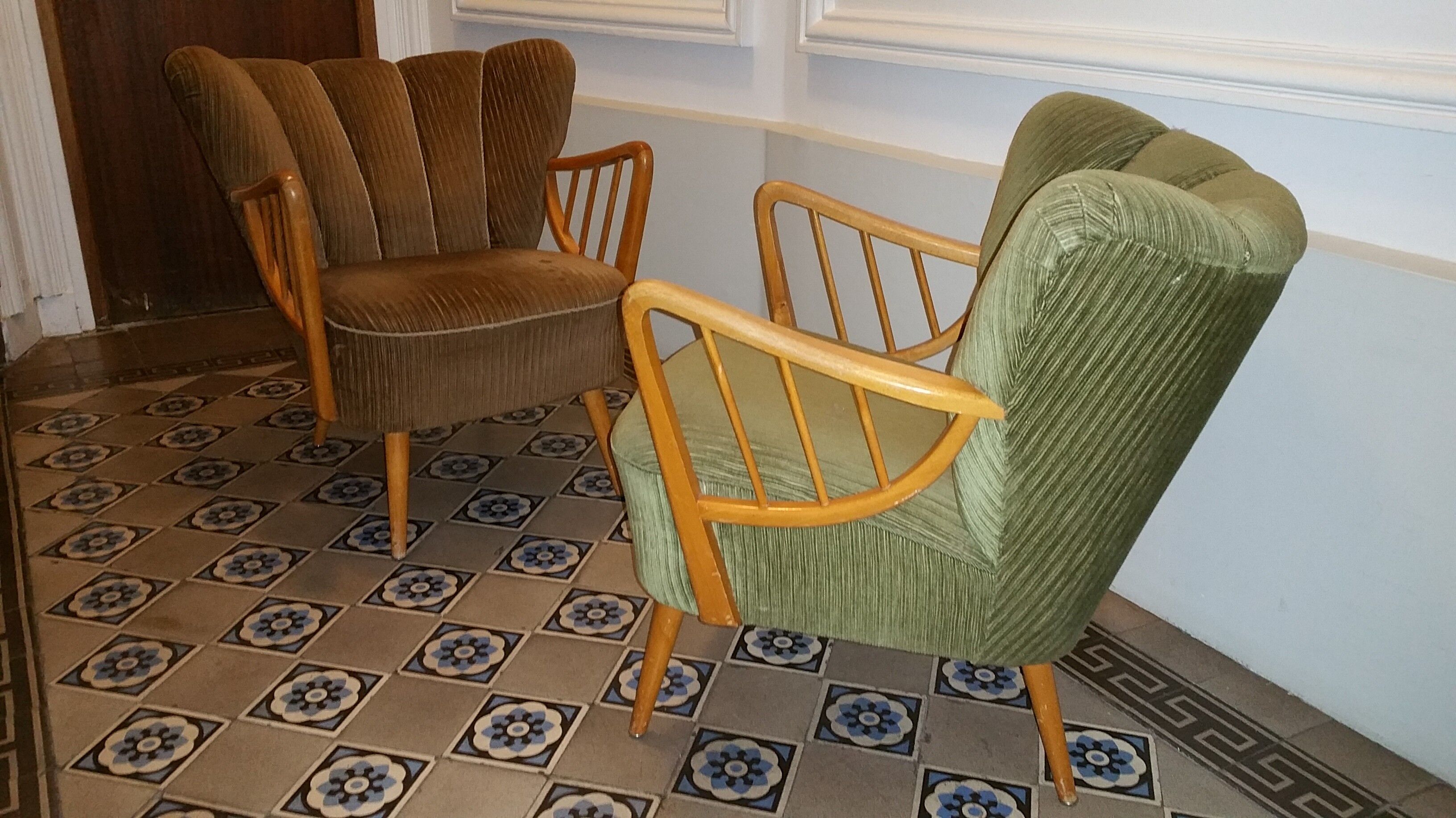 1/3 cocktail 50s/60s Scandinavian Danish velvet Chair