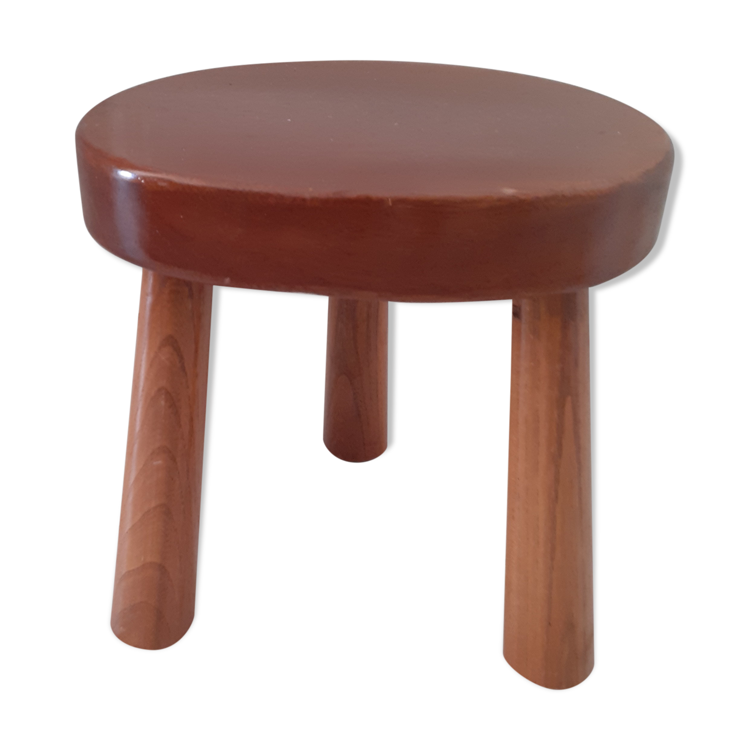 Oval stool, varnished wood