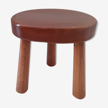 Tabouret ovale, en bois verni, tripode