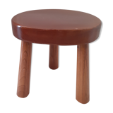 Tabouret ovale, en bois verni, tripode