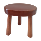 Oval stool, varnished wood