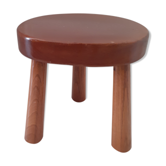Tabouret ovale, en bois verni, tripode