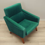Fauteuil vert, design danois, années 1970, fabriqué au Danemark