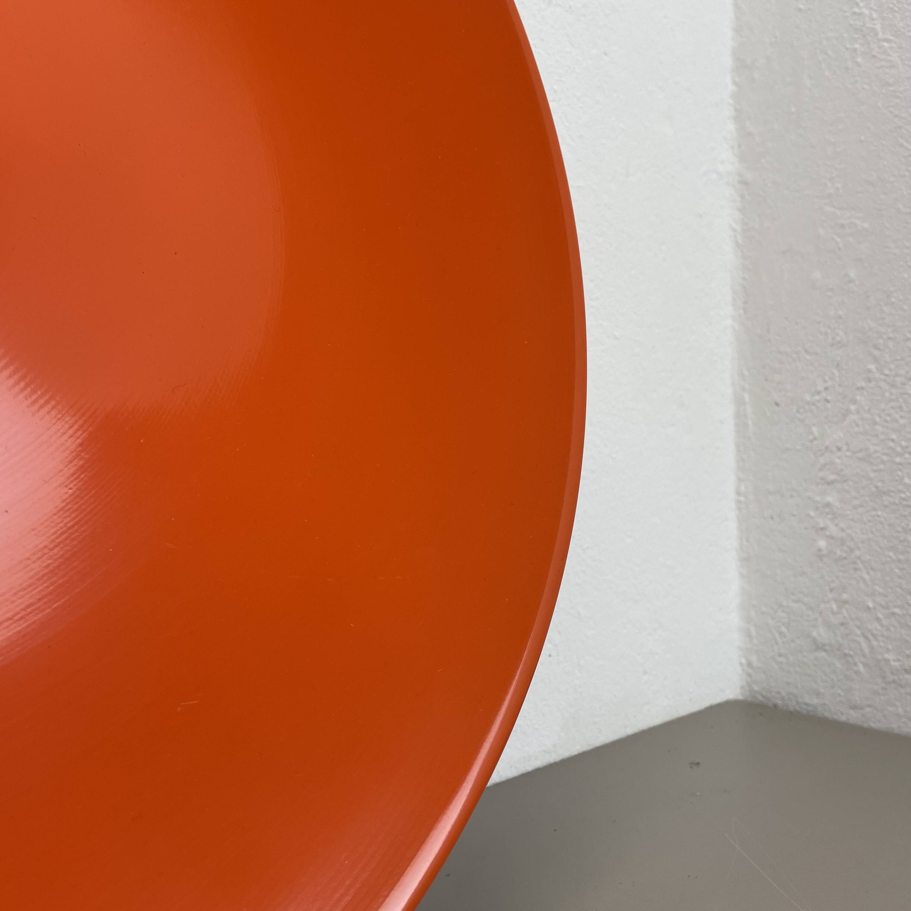 Rare Orange 50cm Charlotte Perriand Disc Wall Light by Staff, Germany 1970