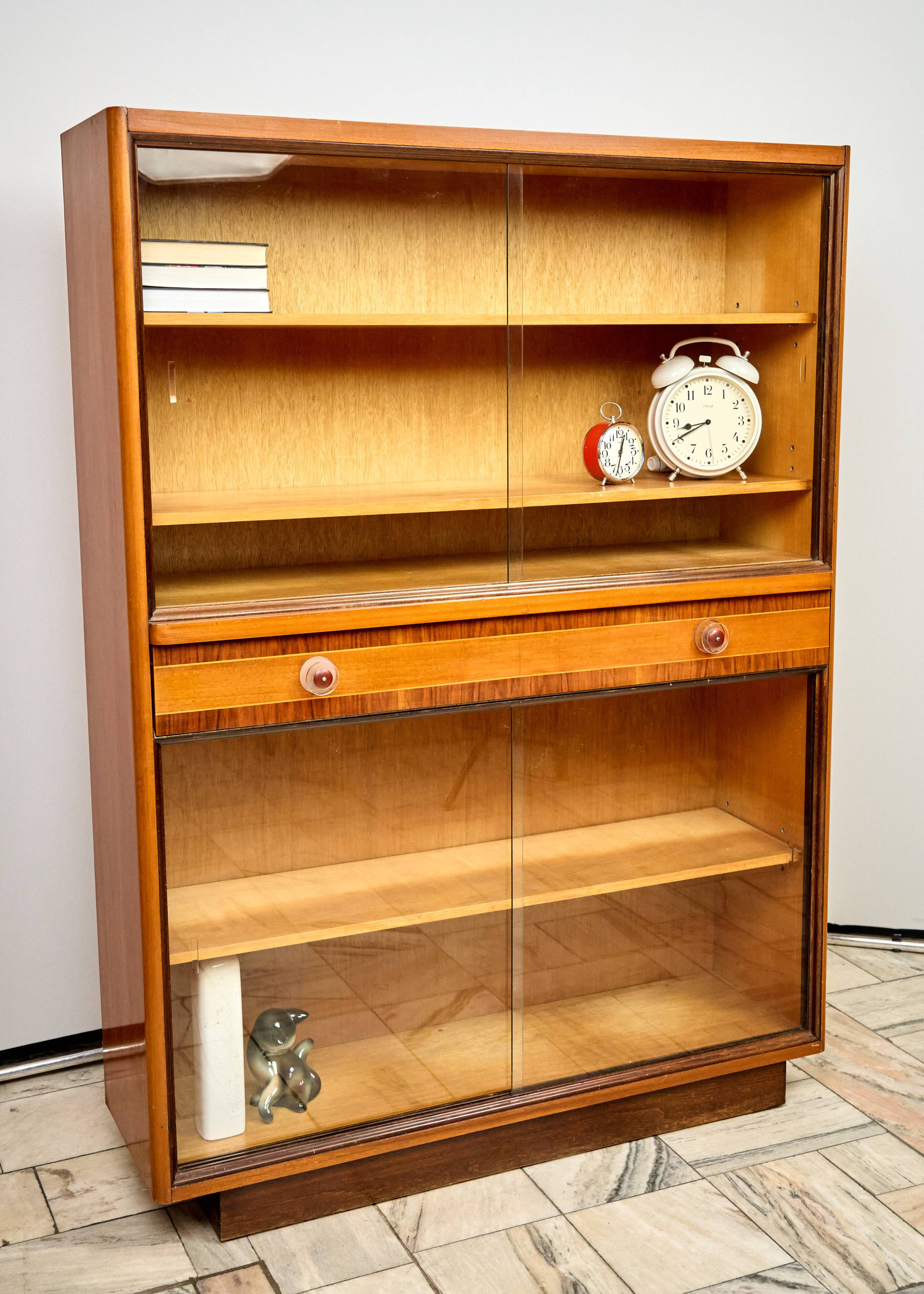Art Deco Bookshelf, 1960s, Czechoslovakia