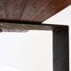 Vintage wooden and metal stool in the style of the "T" model by Pierre Chareau.