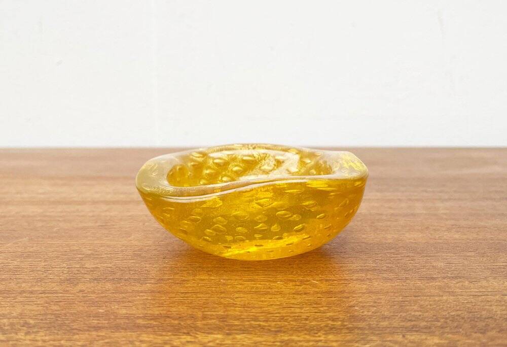 Vintage Italian Bullicante Glass Bowl from Murano