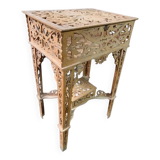 Rare antique wooden arch table, signed Amati, Turin, early 20th century Art Nouveau