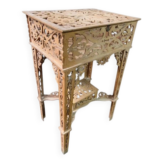 Rare antique wooden arch table, signed Amati, Turin, early 20th century Art Nouveau