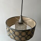 Scandinavian ceiling lamp from the 1970s, metal and opaline