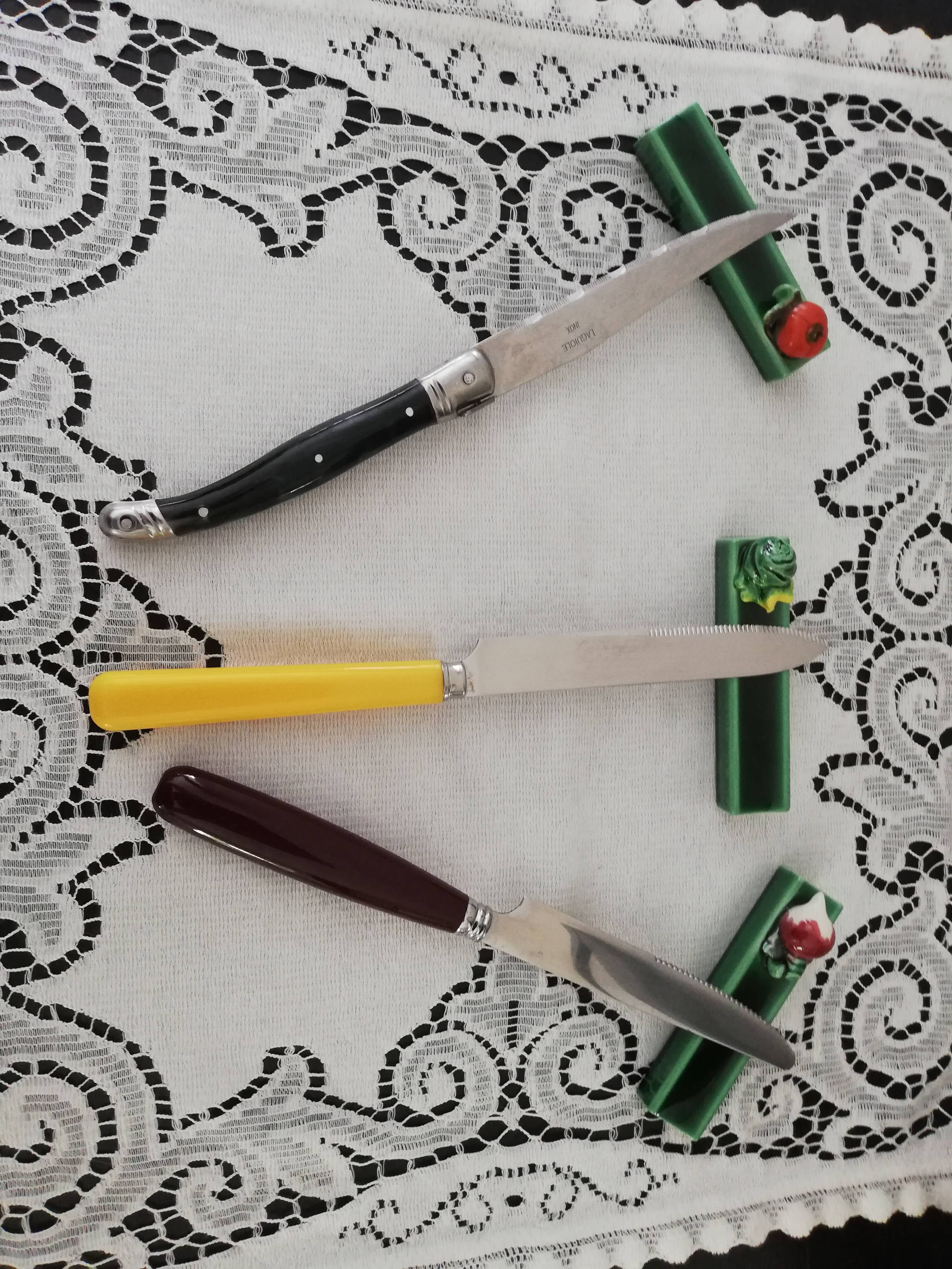 Lot de 12 porte couteaux céramique décor légumes